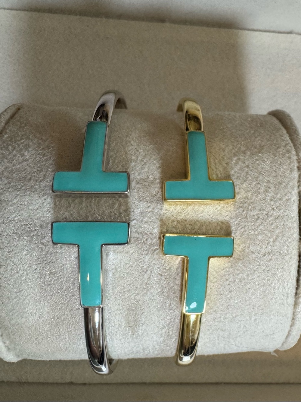 Turquoise T-Bar Cuff Bracelet - Gold and Silver Options